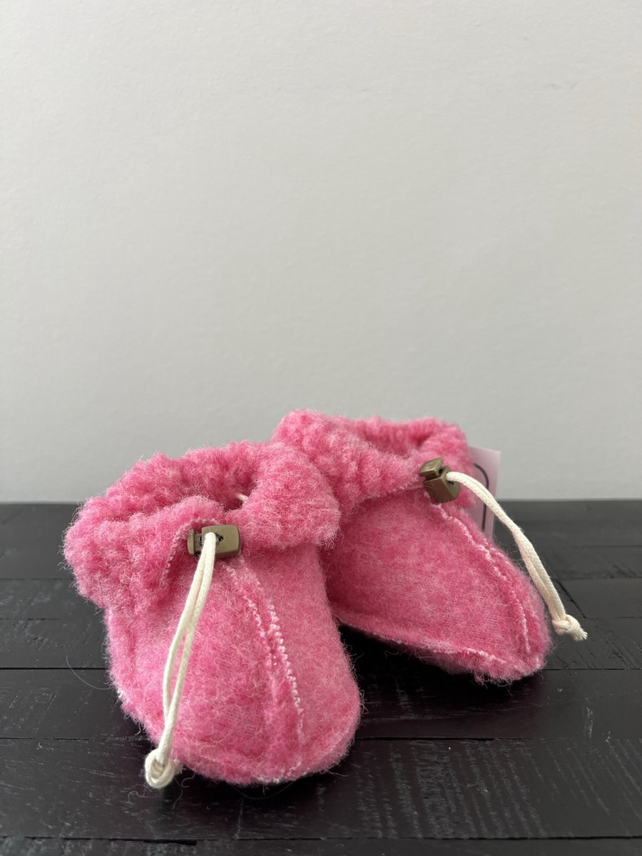 Noordiq Merino Wollen Babysloffen Roze Maat M