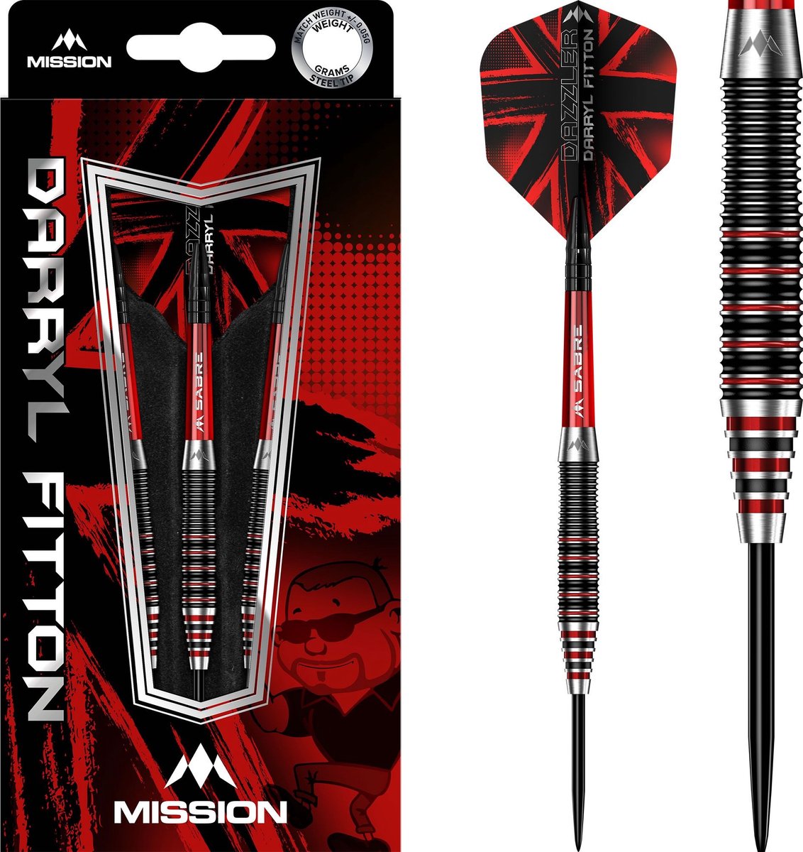 Mission Darryl Fitton 95% - Dartpijlen 24 Gram