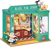 Robotime Alice's Tea Store DG156 - Boutique de thé maison miniature DIY - Miniature - Maison de poupée - Artisanat