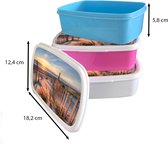 Lunch box Wit - Lunch box - Boîte à pain - Plage - Mer - Dune - Coucher de soleil - Paysage - 18x12x6 cm - Adultes