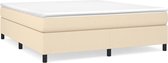 vidaXL - Boxspring - bed - stof - crèmekleurig - 160x200 - cm
