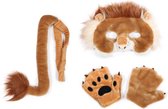 Wild & Soft Verkleedset leeuw - Masker - Staart - Handschoenen