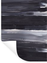 Muurstickers - Sticker Folie - Verf - Abstract - Zwart - 120x160 cm - Plakfolie - Muurstickers Kinderkamer - Zelfklevend Behang XXL - Zelfklevend behangpapier - Stickerfolie