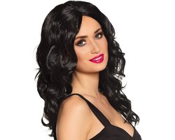 Boland - Pruik Celebrity zwart Zwart - Golvend - Lang - Vrouwen - Showgirl -