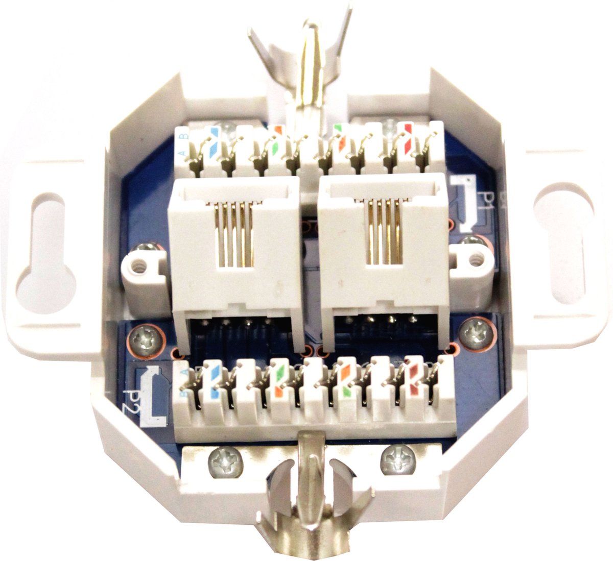 BeMatik - 80x80 muurplaat 2 RJ45 Cat.5e UTP | bol.com