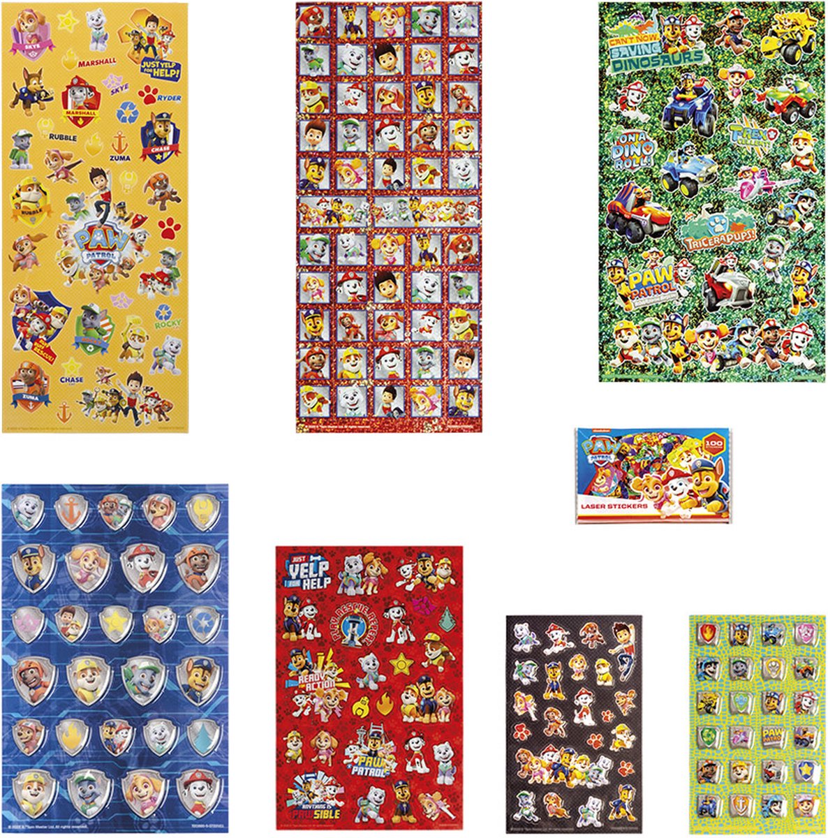 PAW Patrol stickers speelgoed - Totum super stickerset XL jongens en meisjes vanaf 3 jaar - 36 x 36 cm - 7 vellen incl. metallic en 3D stickers en spelletjes cadeautip knutselen — afbeelding 7