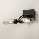 Lumidora Wandlamp 74410 - Voor binnen - PAROS - 2 Lichts - G9 - Zwart - Grijs - Metaal - Badkamerlamp - IP44