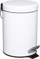 5Five Pedaalemmer - wit - metaal - 3L - 25 cm - voor badkamer en toilet - prullenbak