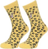 Dikke, gele sokken met luipaartprint en een afbeelding van Simba - The Lion King DISNEY / 37-42