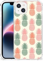Backcase TPU Siliconen Hoesje Geschikt voor iPhone 14 Plus Telefoon Hoesje met doorzichtige rand Ananas