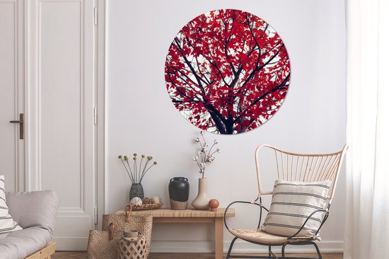 WallCircle - Wall Circle - Wall Circle Indoor - Esdoorn - Feuilles - Automne - Nature - 120x120 cm - Décoration murale - Peintures Ronds XXL