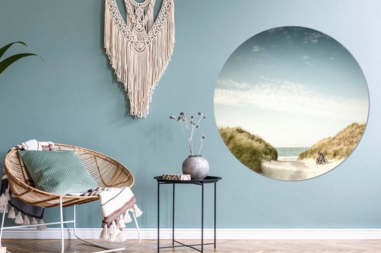 WallCircle - Cercle Mural - Cercle Mural - Plage - Dune - Ciel - Aluminium - Dibond - 140x140 cm - Intérieur et Extérieur