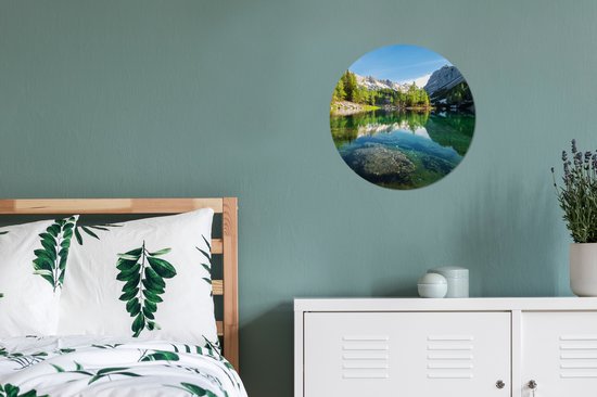 WallCircle - Cercle Mural - Cercle Mural - Water - Montagnes - Rochers - Aluminium - Dibond - 30x30 cm - Intérieur et Extérieur