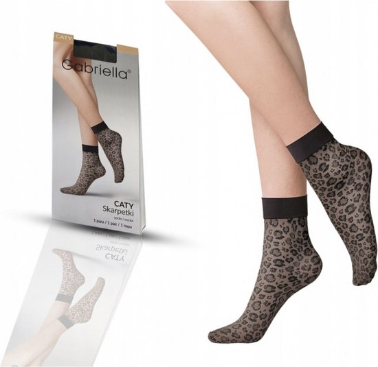 Lot de 2 collants Gabriella motif léopard Caty, 20 deniers, noir