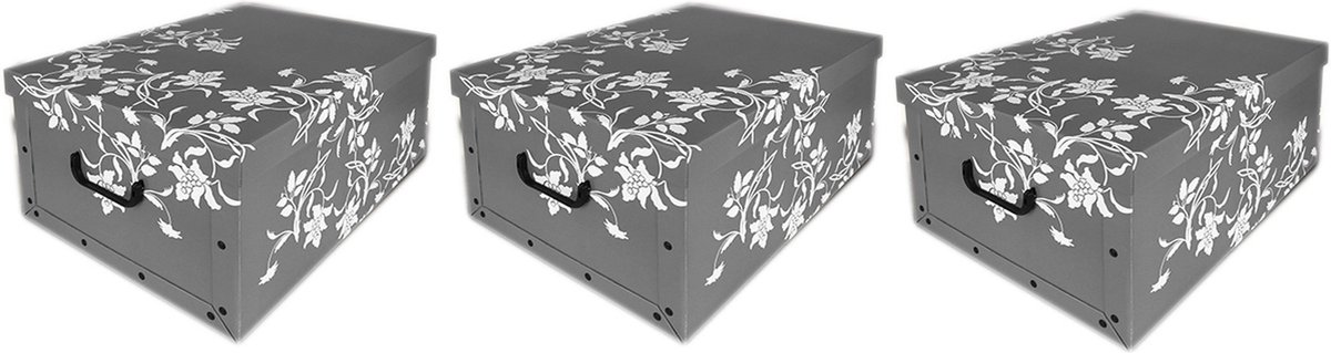 5x Opbergboxen/Opbergdozen grijs 52 x 38 cm - Bewaardozen