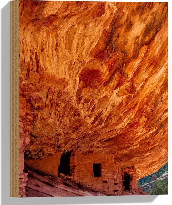 WallClassics - Hout - Mule Canyon Ravijn - 30x40 cm - 12 mm dik - Foto op Hout (Met Ophangsysteem)