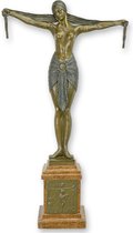 BRONS SCULPTUUR VAN EEN SJAAL DANSER bronzen beeld Hoogte: 82,1 Breedte: 18,8 Lengte: 46,2
