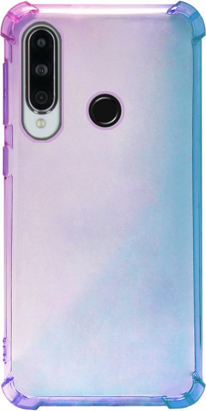 ADEL Siliconen Back Cover Softcase Case Adapté pour Huawei Y6p - Dégradé Blauw Violet