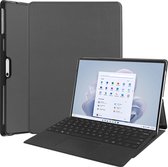 Case2go - Hoes geschikt voor Microsoft Surface Pro 9 - 13 inch Cover - Book Case met Stand Functie - Grijs
