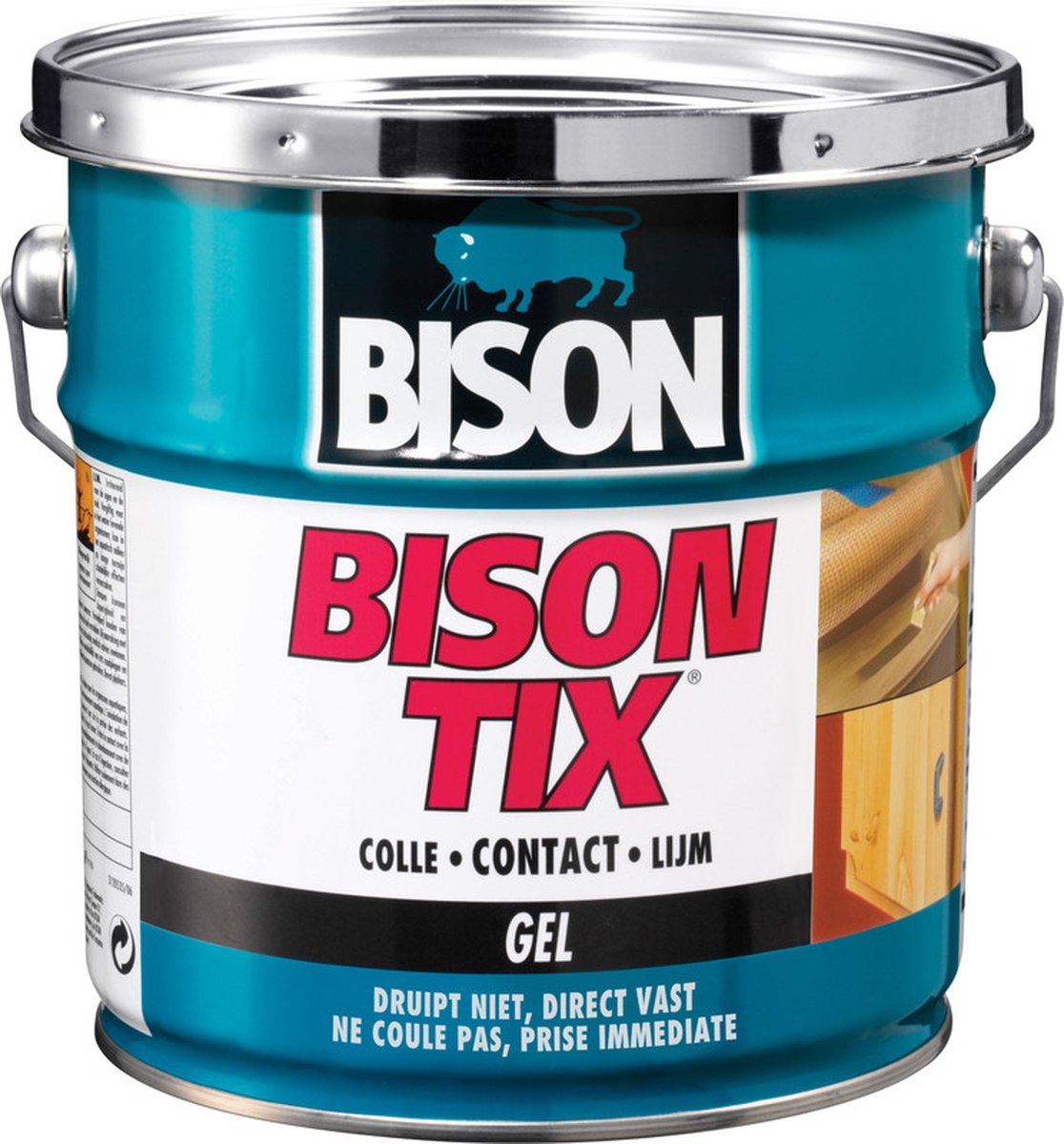 Bison Tix® Blik 750 ml, gelvormig, super sterk, universele contactlijm, vochtbestendig, vorstbestendig, -40°C tot +70°C, eenvoudig in gebruik, voor ontelbare reparaties