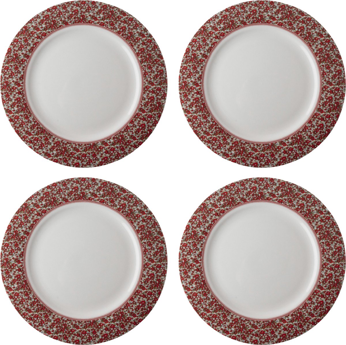 Laura Ashley Stockbridge Collectables Borden set van 4 - Kerstservies - 26 cm - Giftset -