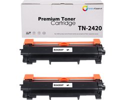 Toners-kopen.nl Brother TN-2420 TN2420 TN-2410 TN2410 Toner Zwart 2-pack - 6.000 pagina's totaal - Huismerk Compatible - Geschikt voor Brother DCP-L2510D Brother…
