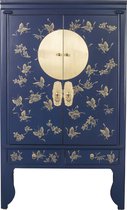 Fine Asianliving Chinese Bruidskast Midnight Blauw Handbeschilderd - Orientique Collectie B100xD55xH175cm Chinese Meubels Oosterse Kast
