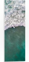 WallClassics - PVC Schuimplaat - Surfer in de Zee - 20x60 cm Foto op PVC Schuimplaat (Met Ophangsysteem)