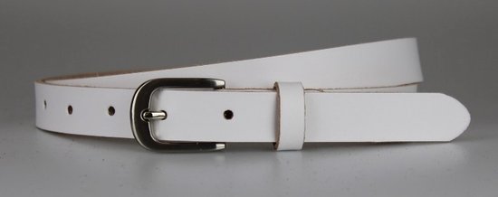 Ceintures Fana - Ceinture femme étroite blanche - Tour de taille 120 - Ceinture cuir Witte - Ceinture cuir - Ceinture femme étroite