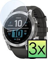 Screenprotector Geschikt voor Garmin Fenix 7X Screenprotector Tempered Glass Gehard Glas - 3x