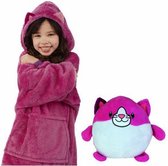Hoodie Knuffel - Roze Hoodie Deken - Warme Deken met Mouwen - Ultrazachte Fleece Deken met Mouwen - Plaid - Oodie/Huggle Pets/Snuggie - Knuffel/Kussen/Hoodie - Cadeau voor Kinderen