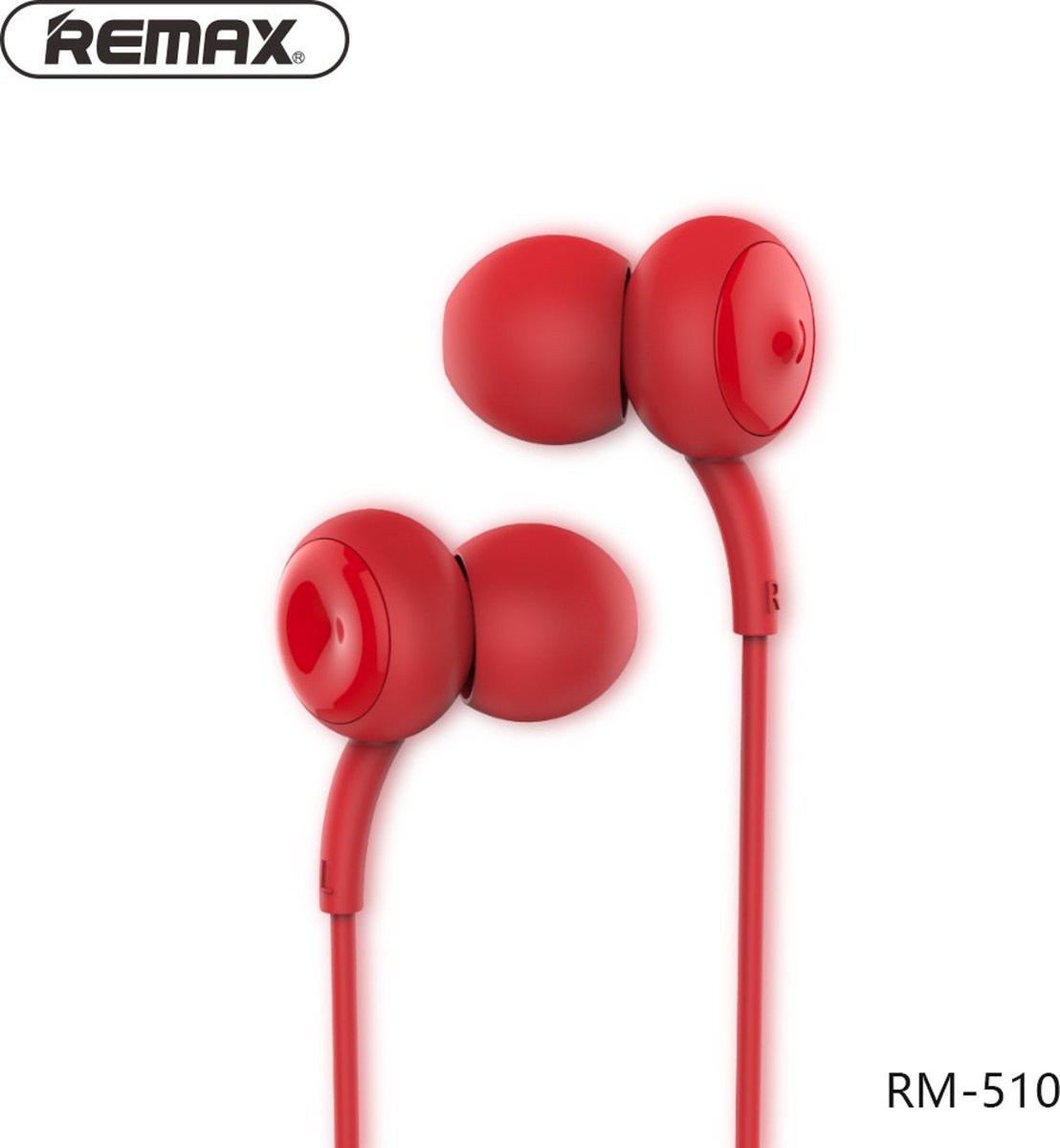 Remax RM-510 Oordopjes In-Ear 3.5 mm draadgebonden -Rood Mic