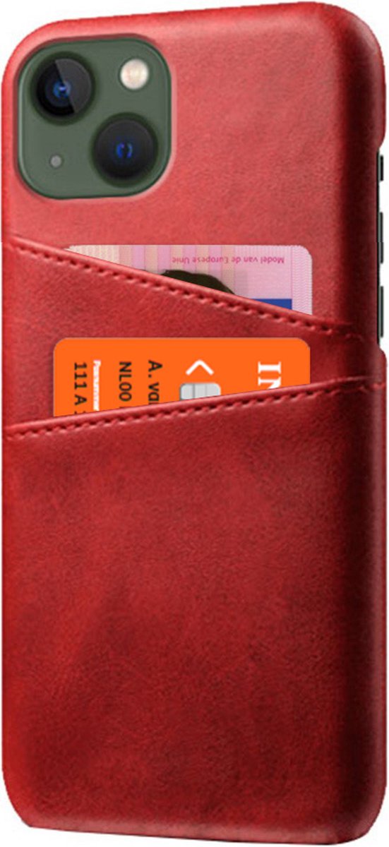 Peachy Duo Cardslot Wallet kunstleer hoesje voor iPhone 14 - rood