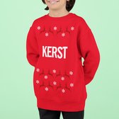 Foute Kersttrui Rood Kind - Kerst Rendieren (12-14 jaar - MAAT 158/164) - Kerstkleding voor jongens & meisjes