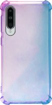 ADEL Siliconen Back Cover Softcase Hoesje Geschikt voor Y9s/ Huawei P Smart Pro - Kleurovergang Blauw Paars