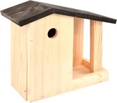 Oneiro’s luxe Nestkast & Voedertafel Combi - 28 x 14 x 24 cm -  vogelhuisjes - broeden - tuindecoratie - nestkastje - vogelvoederhuisje - winter - dierendag