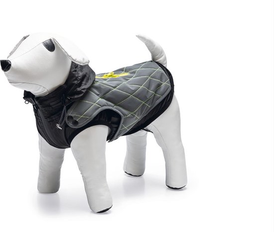 Beeztees Safety Gear Allia – Hondenjas – Reflecterend – Grijs – 48 cm - met capuchon 2 in 1 jas