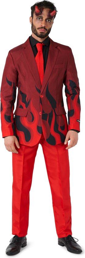 Suitmeister Duivel Kostuum - Mannen Pak - Rood - Carnaval - Maat M