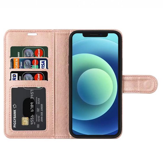 Apple iPhone 14 case/Wallet case/L book case Wallet card holder/ flip magnétique/ color Pink Goud