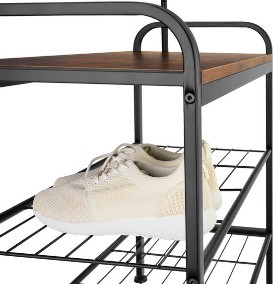 tectake - porte-manteau Alberta armoire - brun foncé industriel - 404535