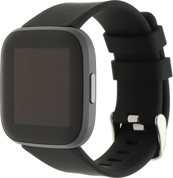 123watches sport band - zwart - SM - Geschikt voor Fitbit Versa 1 & 2 / Lite