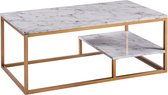 Teamson Home Marmo Salontafel - Nep Marmeren/Messing - 40.25 x 20 x 16 (Inch)