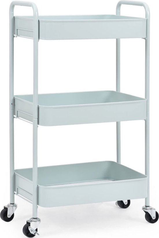 Chariot De Rangement 3 Étagères Avec Roulettes - Noir - Pour Cuisine Ou Salle De Bain