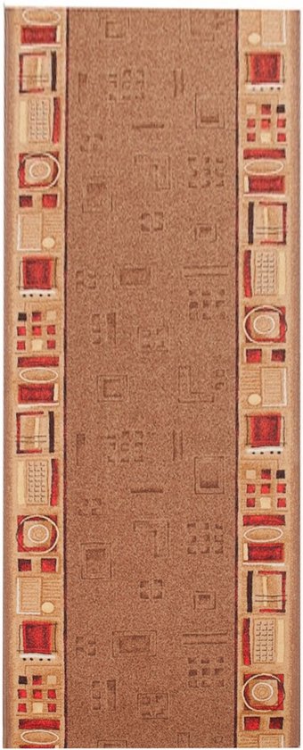 Tapiso Tapis en Caoutchouc Antidérapant Tapis en Caoutchouc Couloir Beige Taille de Tapis - 100x1450