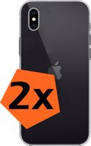 Hoesje Geschikt voor iPhone Xs Max Hoesje Siliconen Cover Case - Hoes Geschikt voor iPhone Xs Max Hoes Back Case - 2-PACK - Transparant