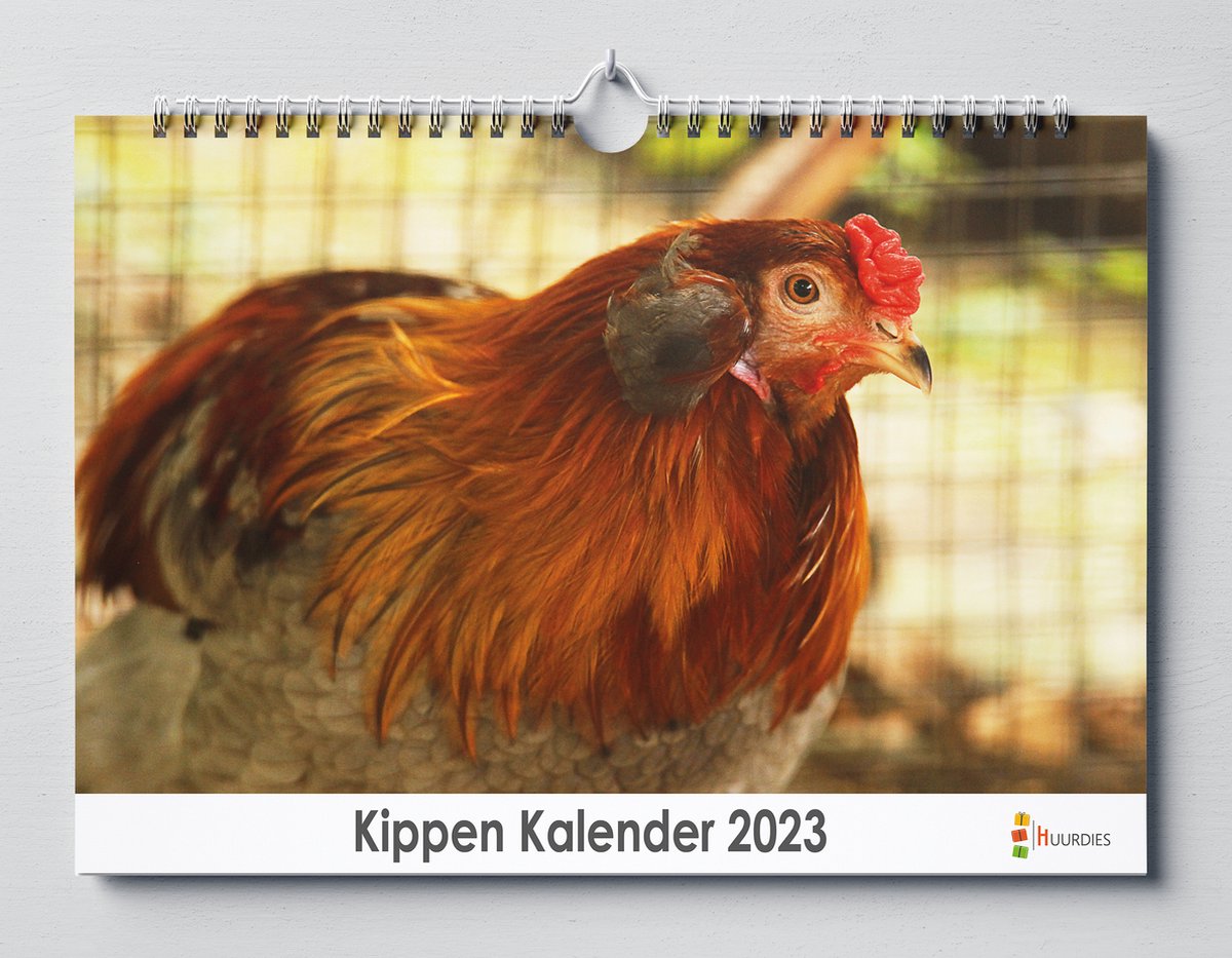 Kippen kalender 2023 | 35x24 cm | jaarkalender 2023 | Wandkalender 2023