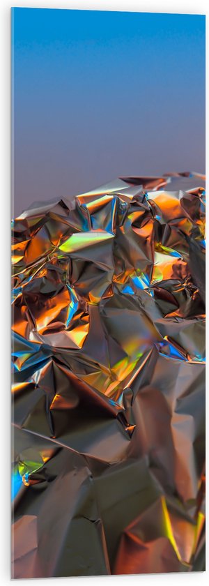 WallClassics - Acrylglas - Verfrommeld Holygrafisch Papier - 40x120 cm Foto op Acrylglas (Met Ophangsysteem)