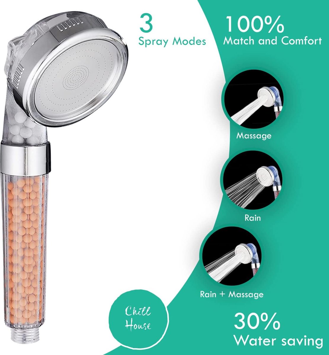 douchekop Shower head, hand shower handdouche bol