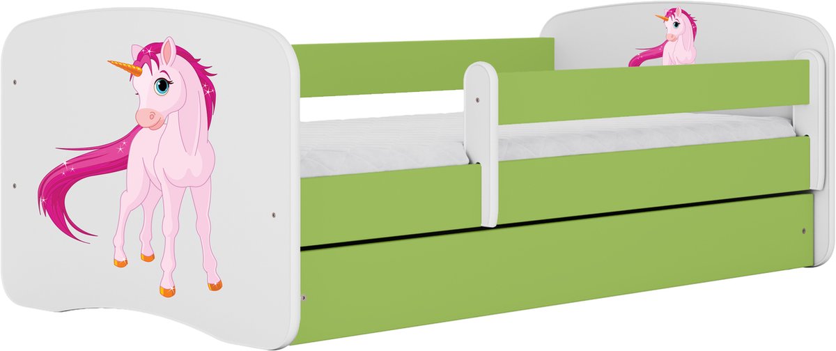 Bed babydreams groen 180/80 - eenhoorn met lade matras
