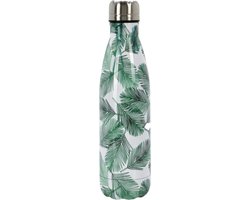 Foto: Excellent houseware isoleerkan isolatiekan rvs 500 ml groene bladeren print